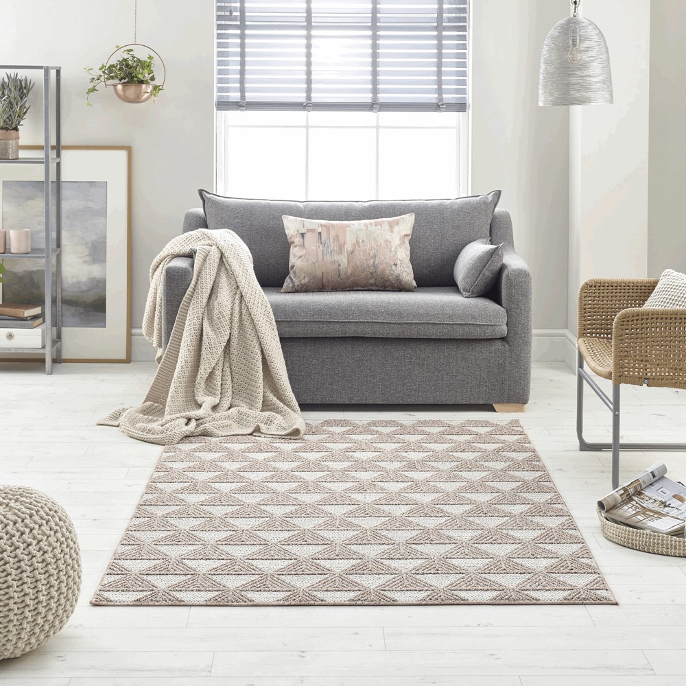 Loop Rugs 7444A in Ivory and Dark Grey